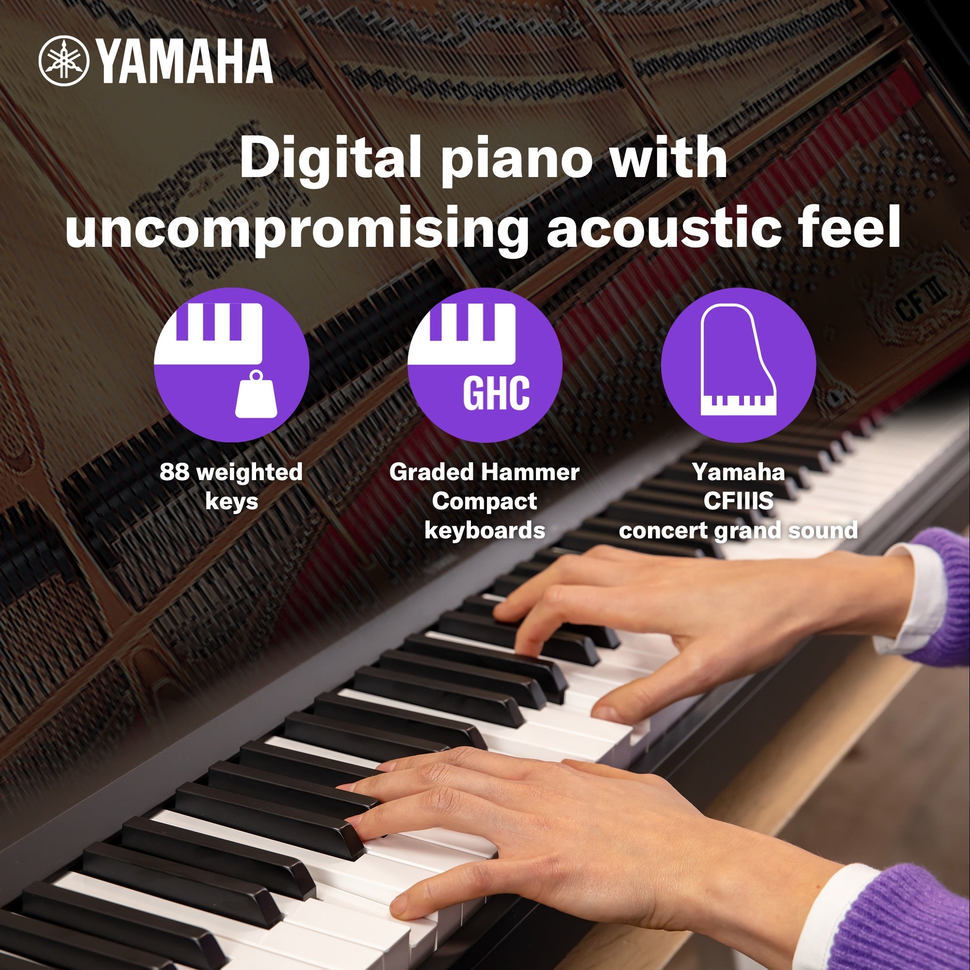 Yamaha P145BT Bluetooth Portable Piano, Satin Black
