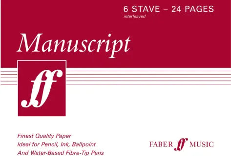 Faber Music: Manuscript A5 6-stave 24pp (interleaved)