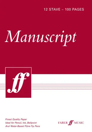 Faber Music: Manuscript A4 12-stave 100pp (white pad)