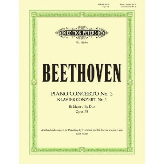 Beethoven, Ludwig van: Concerto No. 5 in E flat Op. 73 ‘Emperor’, Arranged for solo piano, simplified and abridged